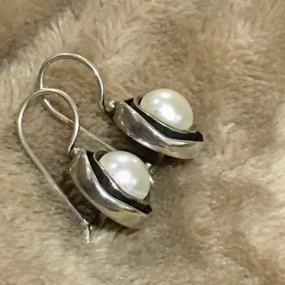 DIDAE SILPADA Freshwater Pearl Sterling Silver Drop Earrings - Picture 5 of 5